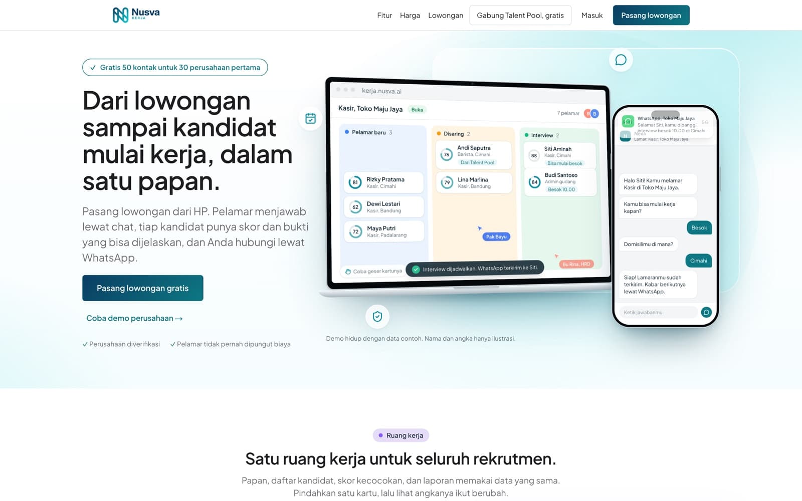 Tampilan Nusva Kerja